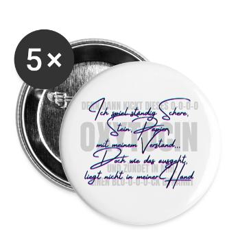 Ich_spiel_staendig_Schere-_Stein-_Papier_mit_m - Buttons groß 56 mm (5er Pack) - Weiß - Vorne