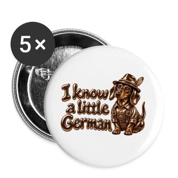 Kleiner deutscher bayerischer Dackel - Buttons groß 56 mm (5er Pack) - Weiß - Vorne