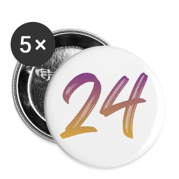 24 - Buttons groß 56 mm (5er Pack) - Weiß - Vorne