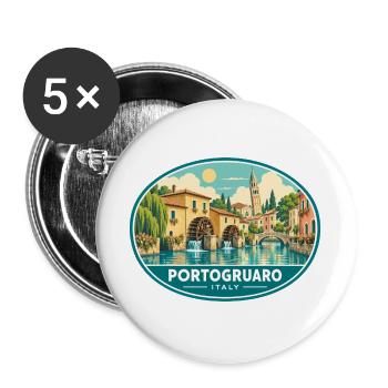 Entdecken Sie Portogruaro in Veneto Travel - Buttons groß 56 mm (5er Pack) - Weiß - Vorne