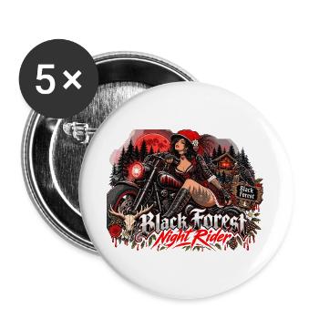  Black Forest Night Rider Motorrad Biker - Buttons groß 56 mm (5er Pack) - Weiß - Vorne