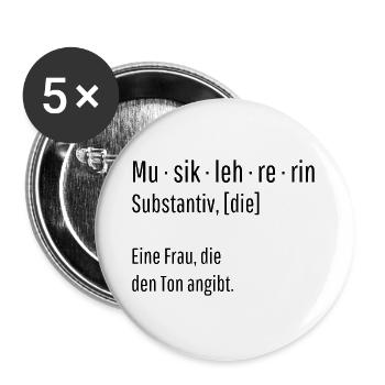 Musiklehrerin Substantiv Definition Musik Geschenk - Buttons groß 56 mm (5er Pack) - Weiß - Vorne