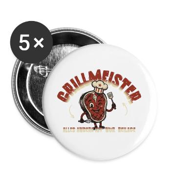 Grillmeister Alles Andere Ist Nur Beilage - Buttons groß 56 mm (5er Pack) - Weiß - Vorne