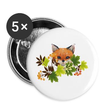Herbst - Buttons groß 56 mm (5er Pack) - Weiß - Vorne