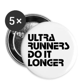 Ultra Runners Do It Longer Shirt - Buttons groß 56 mm (5er Pack) - Weiß - Vorne