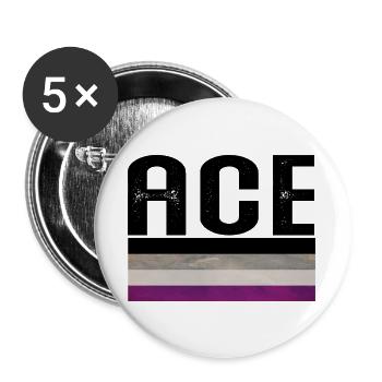 Vintage asexuell - Buttons groß 56 mm (5er Pack) - Weiß - Vorne