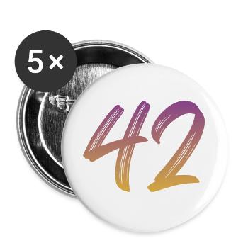 42 - Buttons groß 56 mm (5er Pack) - Weiß - Vorne