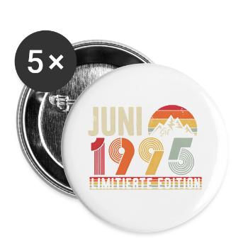 Juni 1995 Limitierte Edition Vintage Retro 1995  - Buttons groß 56 mm (5er Pack) - Weiß - Vorne