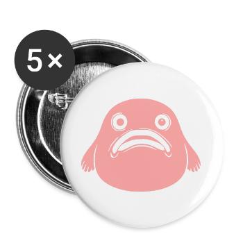 Blobfisch Fisch rosa Meeresfisch Geschenk  - Buttons groß 56 mm (5er Pack) - Weiß - Vorne