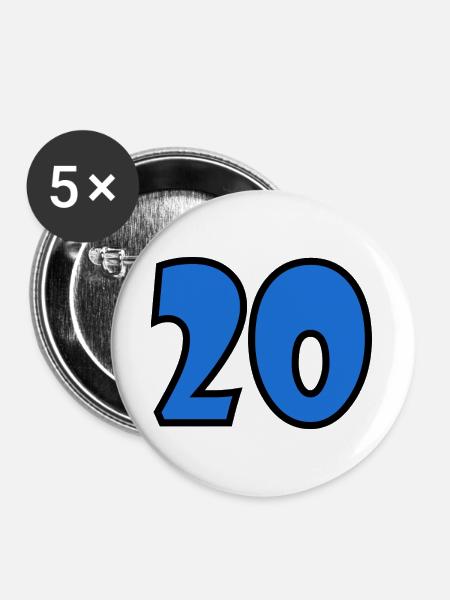 20 - Buttons groß 56 mm (5er Pack) - Weiß