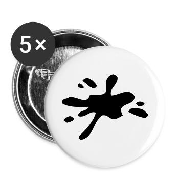 Klecks - Buttons groß 56 mm (5er Pack) - Weiß - Vorne