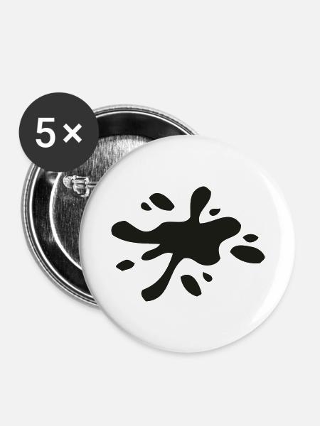 Klecks 2 - Buttons groß 56 mm (5er Pack) - Weiß