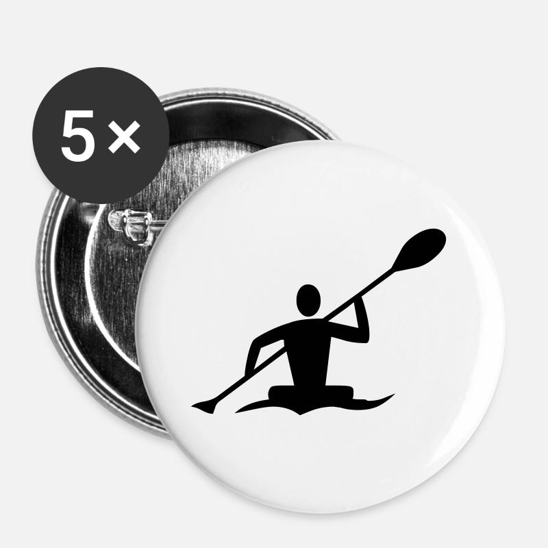 Kanufahrer - Buttons groß 56 mm (5er Pack) - Weiß