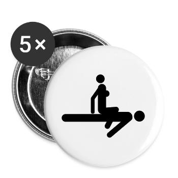 Position de sexe - Lot de 5 grands badges (56 mm) - blanc - Devant