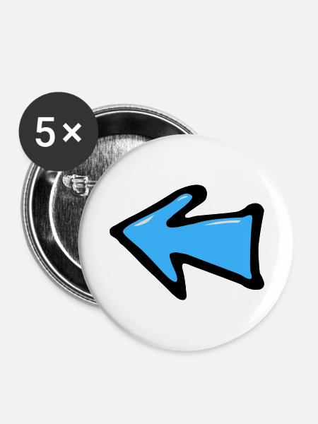 Punkt-Pfeil - Buttons groß 56 mm (5er Pack) - Weiß