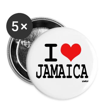 i love jamaica by wam - Lot de 5 grands badges (56 mm) - blanc - Devant