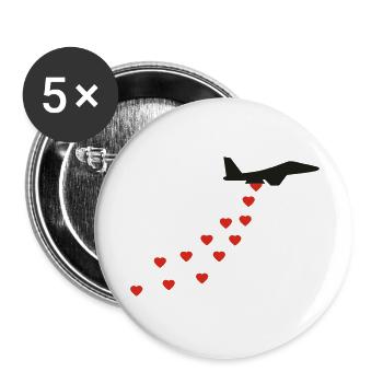 Herz Bomber - Buttons groß 56 mm (5er Pack) - Weiß - Vorne