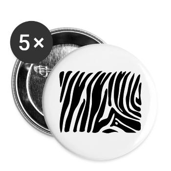 zebra - Buttons groß 56 mm (5er Pack) - Weiß - Vorne
