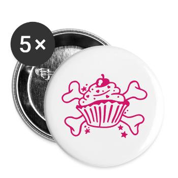 Muffin Kids - Buttons groß 56 mm (5er Pack) - Weiß - Vorne