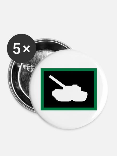 Panzer / tank (2c) - Buttons groß 56 mm (5er Pack) - Weiß