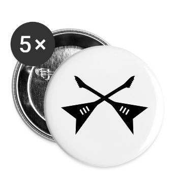 guitares - Lot de 5 grands badges (56 mm) - blanc - Devant