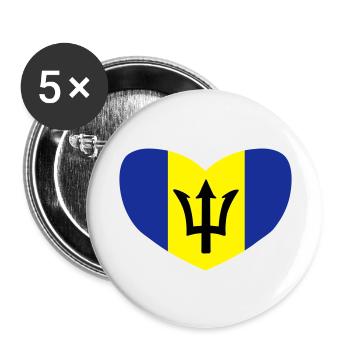 Love Barbados - Buttons large 2.2''/56 mm (5-pack) - white - Front