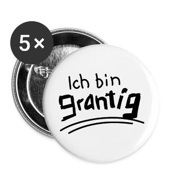 je suis de mauvais poil - Lot de 5 grands badges (56 mm) - blanc - Devant