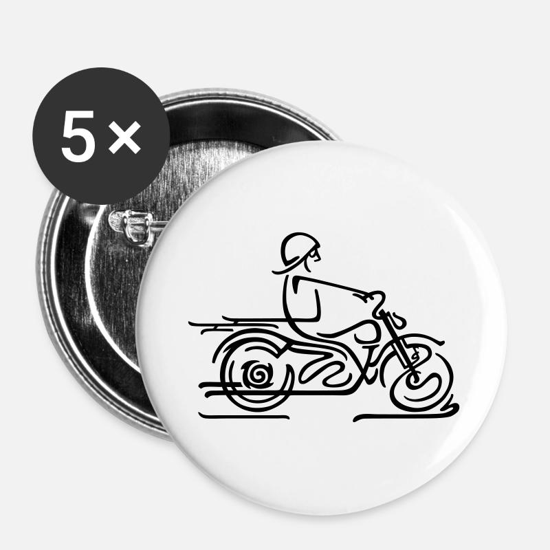 motorbike - Buttons large 2.2''/56 mm (5-pack) - white