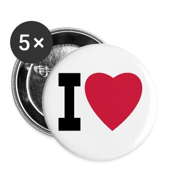 ich liebe ich liebe ich liebe - Buttons groß 56 mm (5er Pack) - Weiß - Vorne