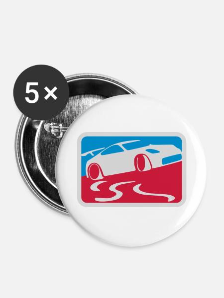 Drift_League - Buttons groß 56 mm (5er Pack) - Weiß