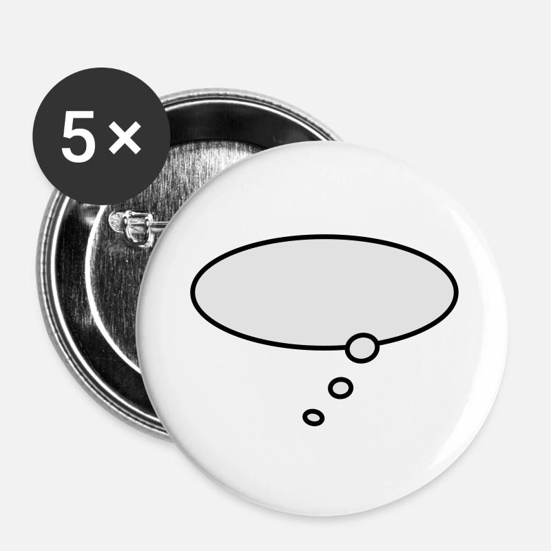 gedankenblase / - Buttons large 2.2''/56 mm (5-pack) - white