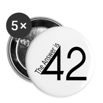 the answer is 42 - Buttons groß 56 mm (5er Pack) - Weiß - Vorne