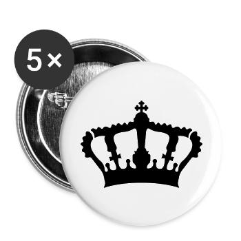 Krone / Crown - Buttons groß 56 mm (5er Pack) - Weiß - Vorne