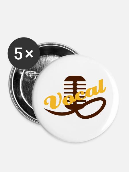 Gesang - Buttons groß 56 mm (5er Pack) - Weiß