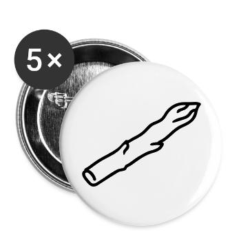 Spargel - Line - Buttons groß 56 mm (5er Pack) - Weiß - Vorne