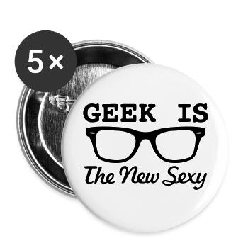 GEEKS SIND SEXY! - Buttons groß 56 mm (5er Pack) - Weiß - Vorne