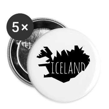 iceland - Buttons large 2.2''/56 mm (5-pack) - white - Front