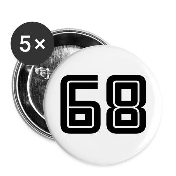68 - Lot de 5 grands badges (56 mm) - blanc - Devant