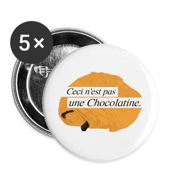 Ceci n'est pas une Chocolatine. - Lot de 5 grands badges (56 mm) - blanc - Devant