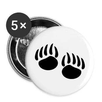 baerentatze2 - Buttons groß 56 mm (5er Pack) - Weiß - Vorne