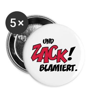 blamage - Buttons groß 56 mm (5er Pack) - Weiß - Vorne