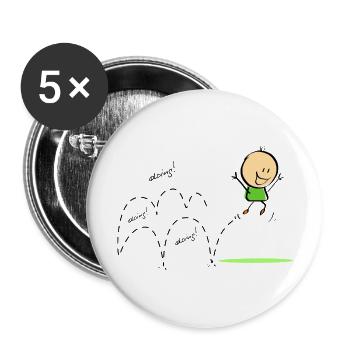 Frühling - Buttons groß 56 mm (5er Pack) - Weiß - Vorne