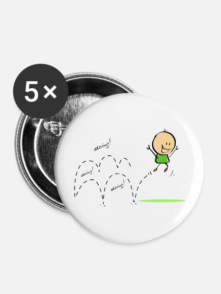 Frühling - Buttons groß 56 mm (5er Pack) - Weiß