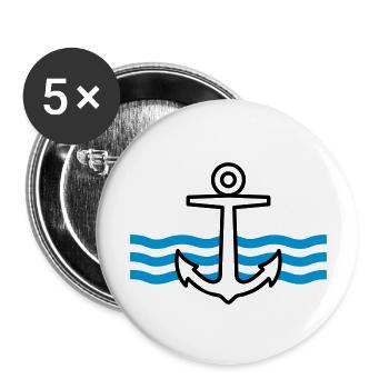 Ancre - Lot de 5 grands badges (56 mm) - blanc - Devant