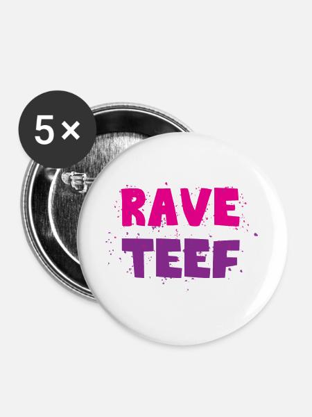 Rave teef - Buttons large 2.2''/56 mm (5-pack) - white