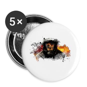 Motiv Protect your City für dunklen Untergrund - Buttons groß 56 mm (5er Pack) - Weiß - Vorne
