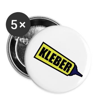 kleber_3c - Buttons groß 56 mm (5er Pack) - Weiß - Vorne