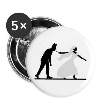 enterrement de vie de garçon et de jeune fille - Lot de 5 grands badges (56 mm) - blanc - Devant