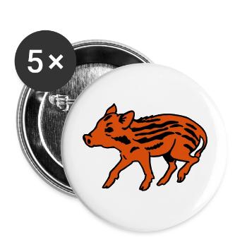 Marcassin - Lot de 5 grands badges (56 mm) - blanc - Devant