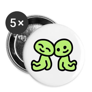 Amitié - amour - Lot de 5 grands badges (56 mm) - blanc - Devant